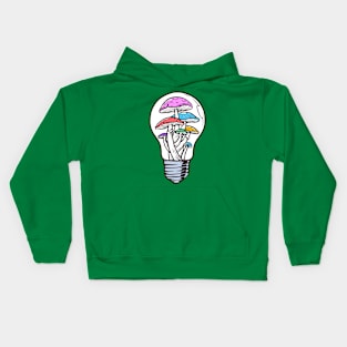 colorful light mushroom Kids Hoodie